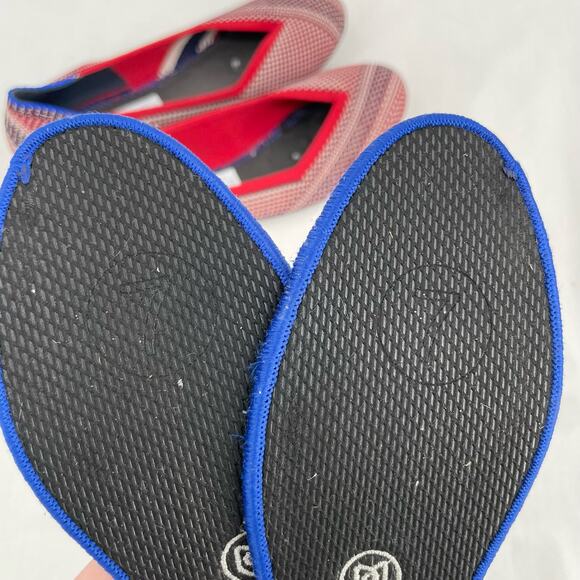 Rothy’s Mirror Stripe Red White Blue Round Toe Flats Special Edition Shoe Size 7 - Picture 14 of 14